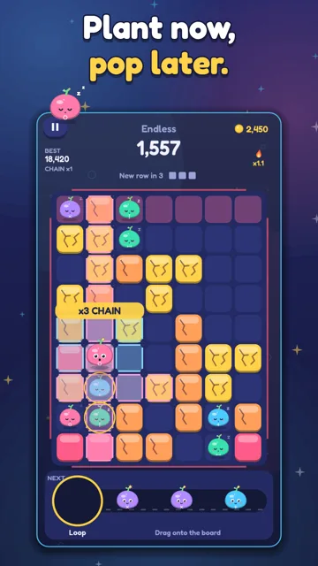 Dragging a Snoozer while the preview shows a x3 chain.